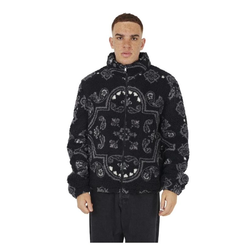 Brave Soul Mens Borg Funnel Neck Jacket / Jet Black